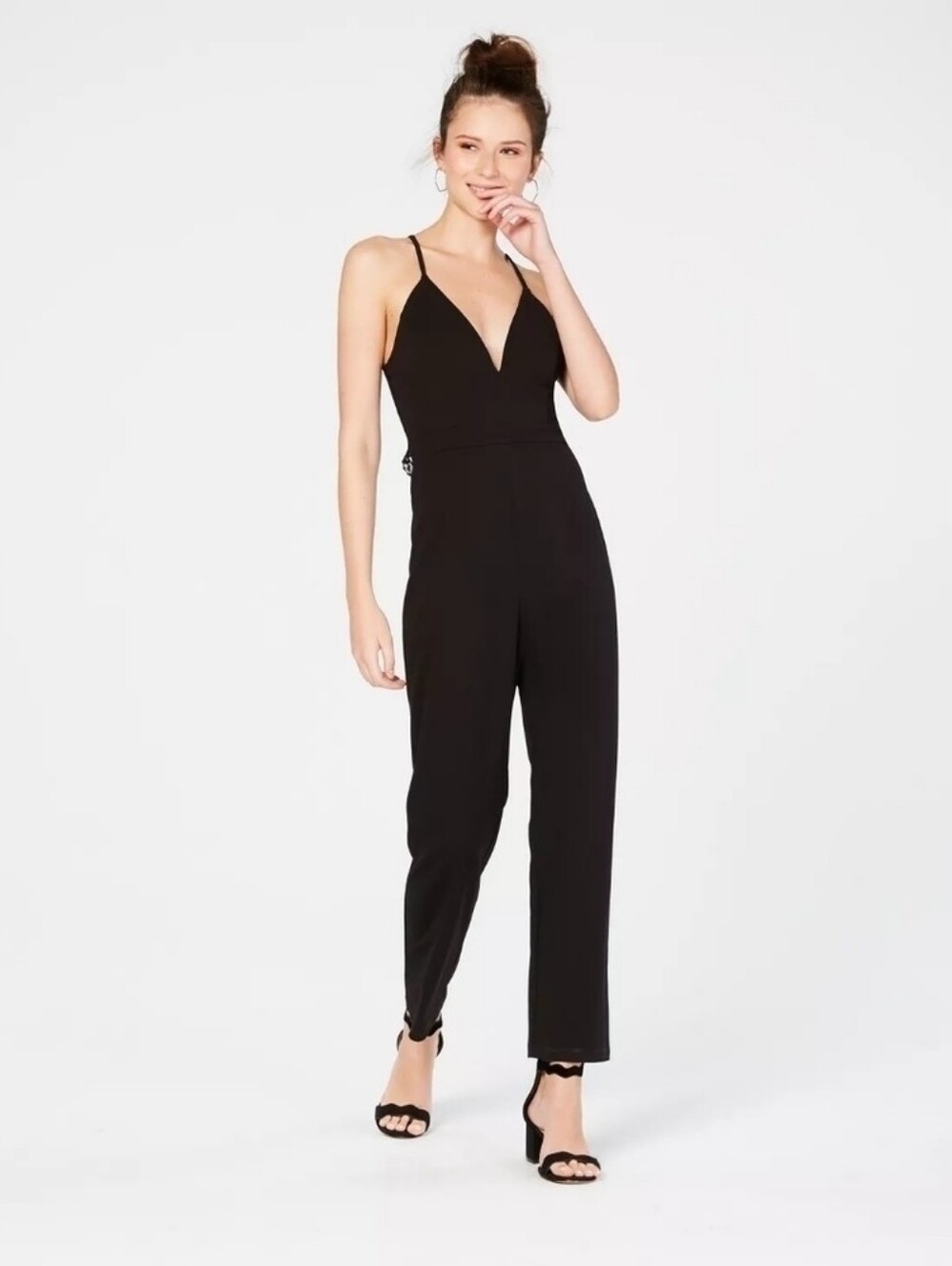 🖤 EMERALD SUNDAE Lace-Back Black Jumpsuit Size Medium NWT 🖤